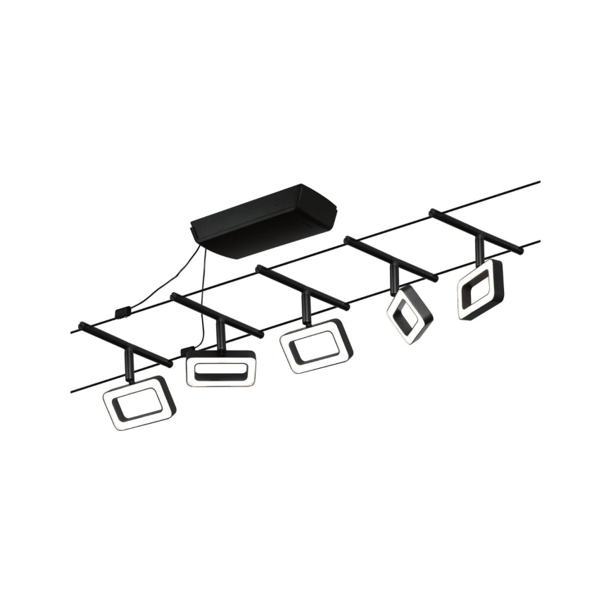 Paulmann 94485 - SADA 5xLED/4,8W Kompletní lankový systém FRAME 230V černá