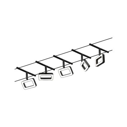 Paulmann 94485 - SADA 5xLED/4,8W Kompletní lankový systém FRAME 230V černá