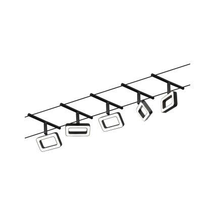 Paulmann 94485 - SADA 5xLED/4,8W Kompletní lankový systém FRAME 230V černá