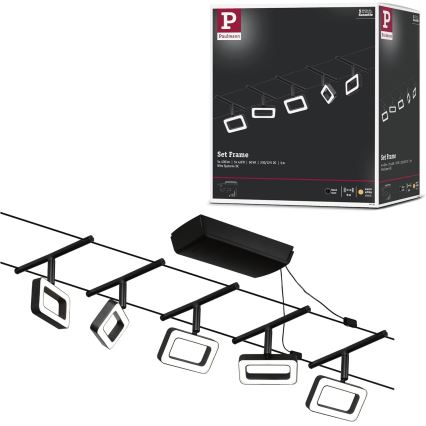 Paulmann 94485 - SADA 5xLED/4,8W Kompletní lankový systém FRAME 230V černá
