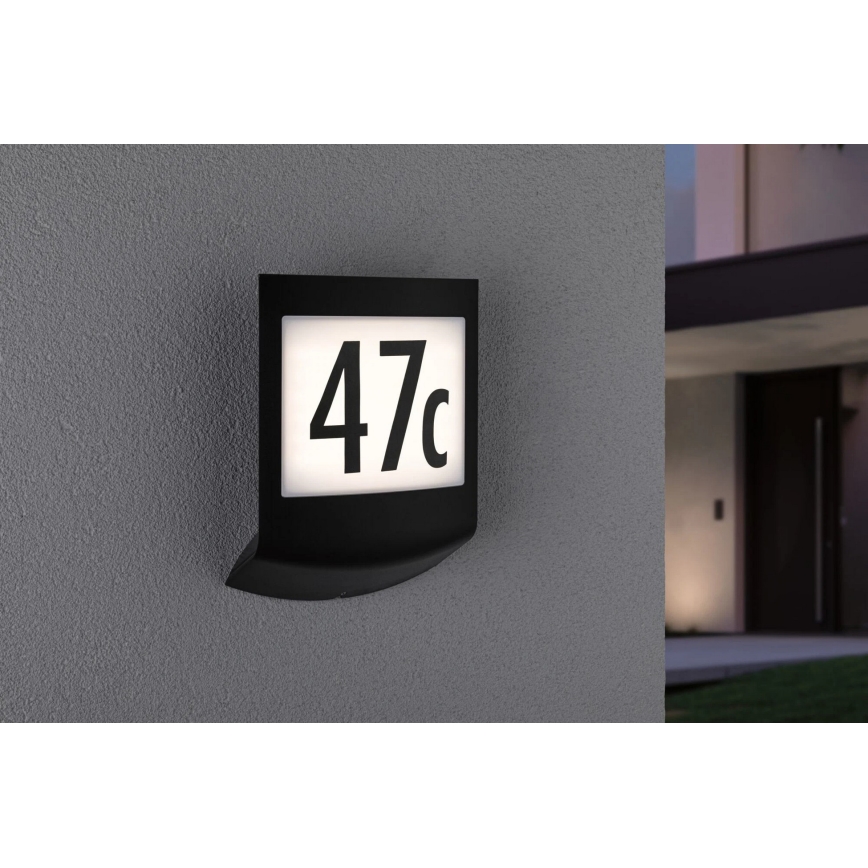 Paulmann 94513 - RGBW LED/8,2W IP44 Stmívatelné domovní číslo se senzorem pohybu a soumraku PADEA 230V antracit