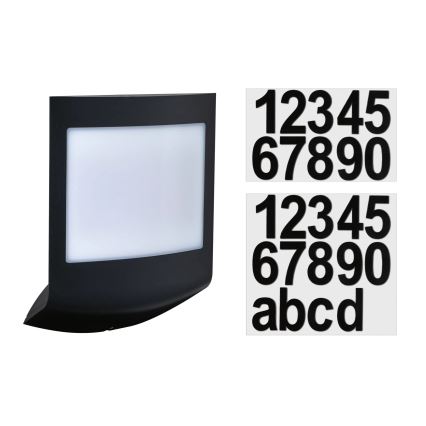 Paulmann 94513 - RGBW LED/8,2W IP44 Stmívatelné domovní číslo se senzorem pohybu a soumraku PADEA 230V antracit