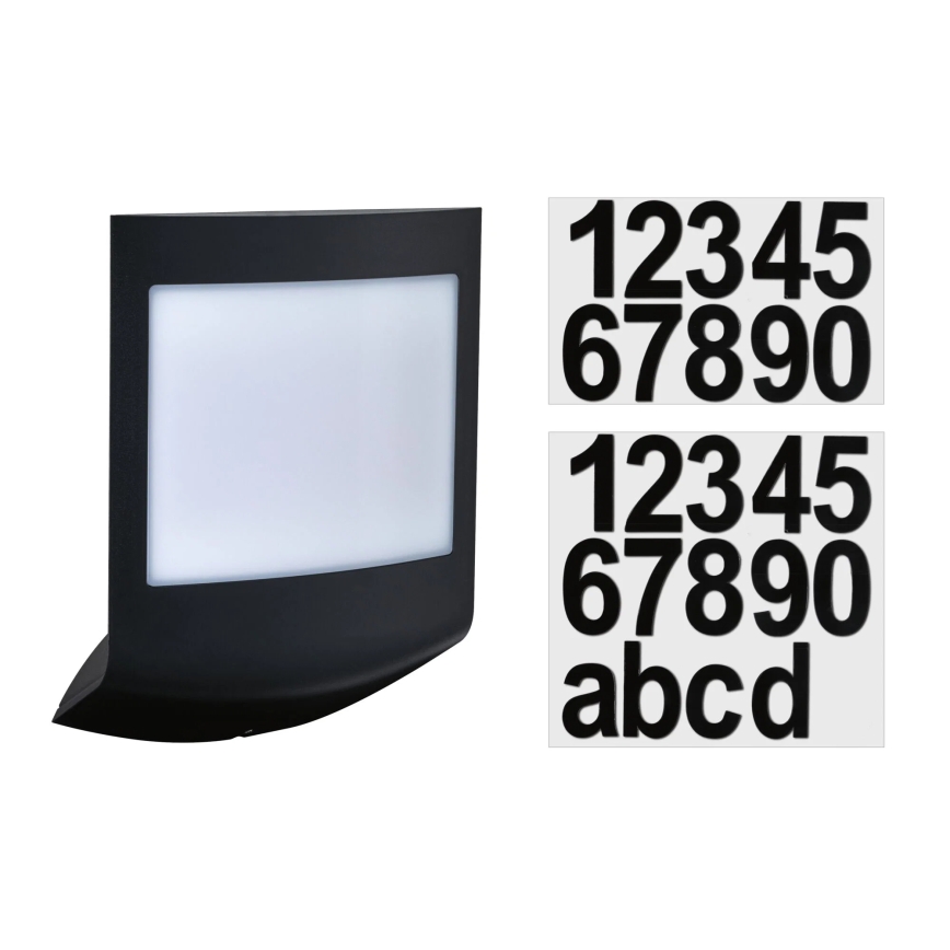 Paulmann 94513 - RGBW LED/8,2W IP44 Stmívatelné domovní číslo se senzorem pohybu a soumraku PADEA 230V antracit
