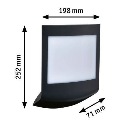 Paulmann 94513 - RGBW LED/8,2W IP44 Stmívatelné domovní číslo se senzorem pohybu a soumraku PADEA 230V antracit