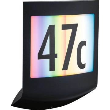 Paulmann 94513 - RGBW LED/8,2W IP44 Stmívatelné domovní číslo se soumrakovým senzorem PADEA 230V antracit