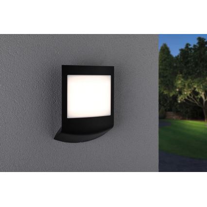 Paulmann 94513 - RGBW LED/8,2W IP44 Stmívatelné venkovní nástěnné svítidlo se senzorem pohybu a soumraku PADEA 230V antracit
