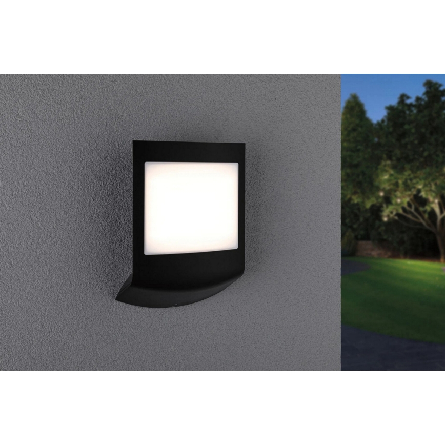 Paulmann 94513 - RGBW LED/8,2W IP44 Stmívatelné venkovní nástěnné svítidlo se senzorem pohybu a soumraku PADEA 230V antracit