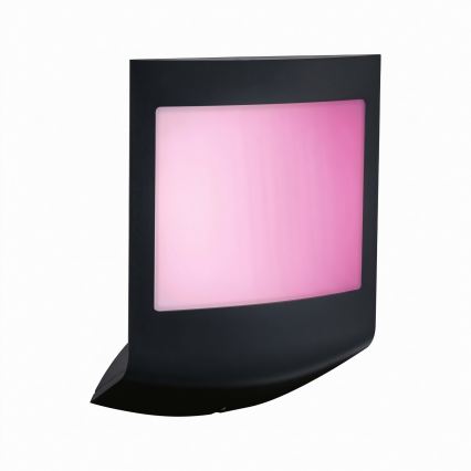 Paulmann 94513 - RGBW LED/8,2W IP44 Stmívatelné venkovní nástěnné svítidlo se senzorem pohybu a soumraku PADEA 230V antracit