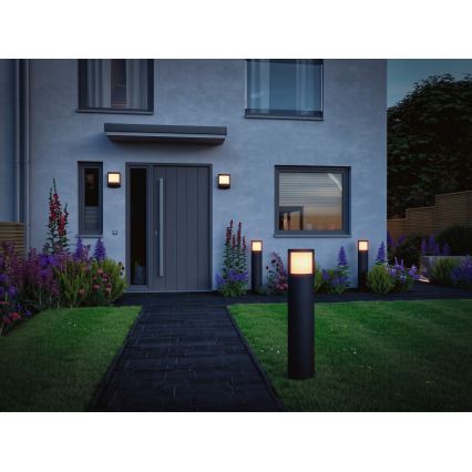 Paulmann 94514 - LED/8,5W IP44 Stmívatelná venkovní lampa se senzorem pohybu a soumraku PADEA 230V antracit