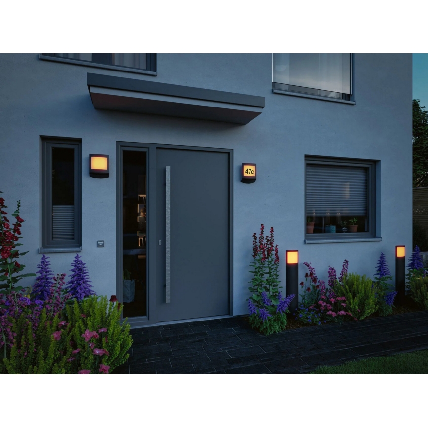 Paulmann 94515 - LED/8,5W IP44 Stmívatelné domovní číslo se senzorem pohybu a soumraku PADEA 230V antracit