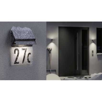 Paulmann 94694 - LED/0,2W IP44 Solární domovní číslo NEDA 3,7V 1800 mAh