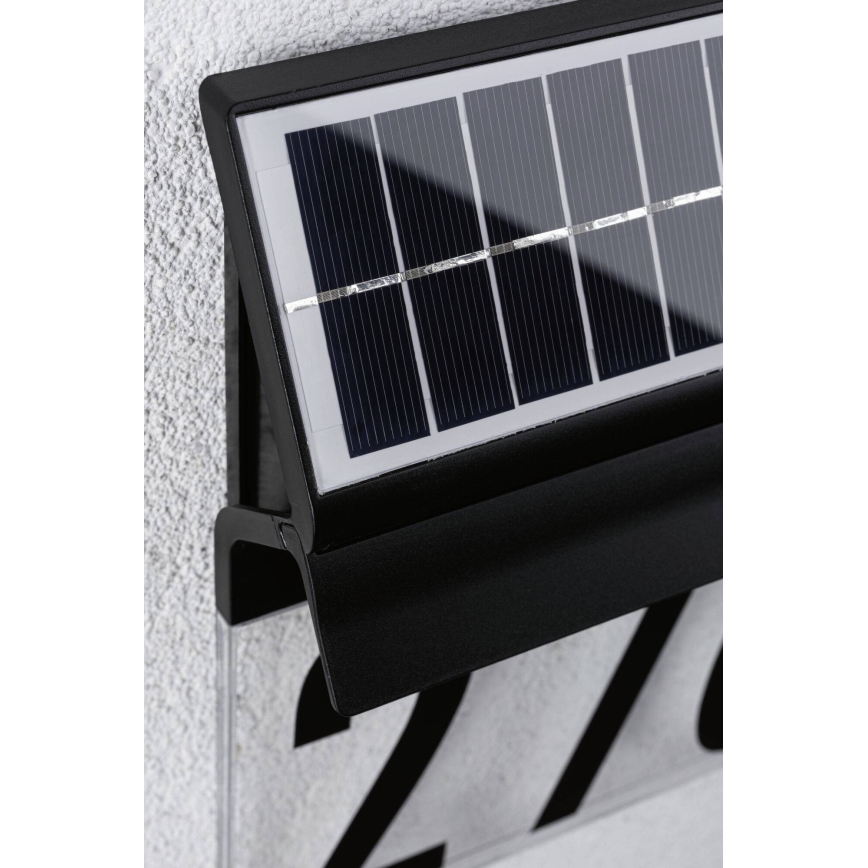 Paulmann 94694 - LED/0,2W IP44 Solární domovní číslo NEDA 3,7V 1800 mAh