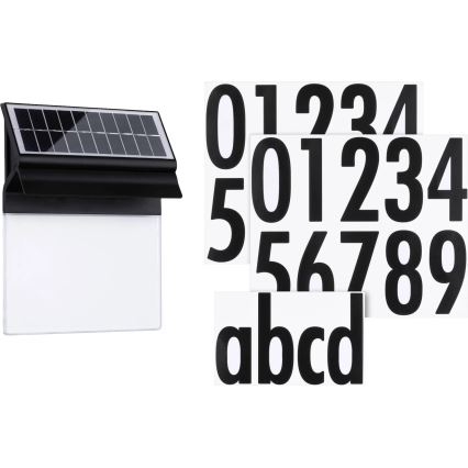 Paulmann 94694 - LED/0,2W IP44 Solární domovní číslo NEDA 3,7V 1800 mAh