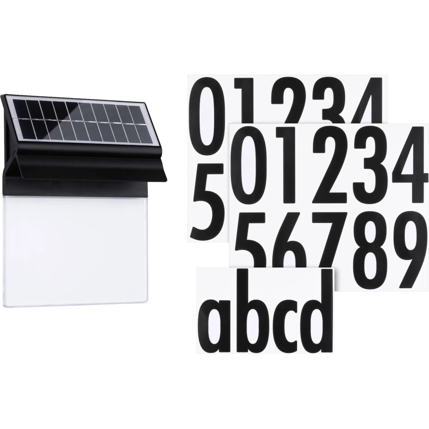 Paulmann 94694 - LED/0,2W IP44 Solární domovní číslo NEDA 3,7V 1800 mAh