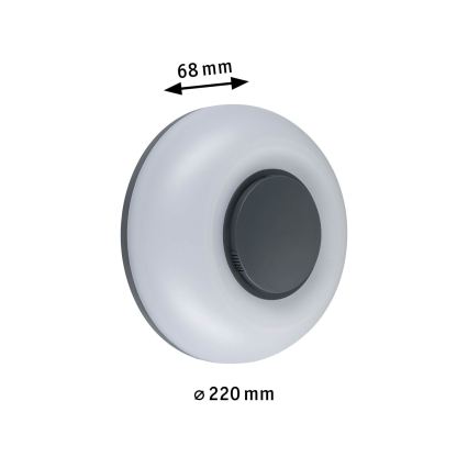 Paulmann 94955 - LED/20,5W IP65 Stmívatelné venkovní nástěnné svítidlo AUREVA 230V 2200/3000/4000K antracit