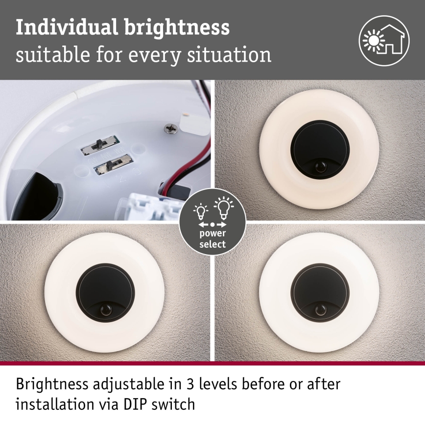 Paulmann 94956 - LED/20,5W IP65 Stmívatelné venkovní nástěnné svítidlo se senzorem pohybu a soumraku AUREVA 230V 2200/3000/4000K antracit