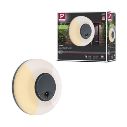 Paulmann 94956 - LED/20,5W IP65 Stmívatelné venkovní nástěnné svítidlo se senzorem pohybu a soumraku AUREVA 230V 2200/3000/4000K antracit