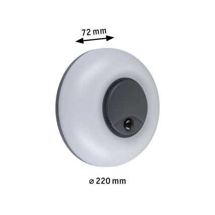 Paulmann 94956 - LED/20,5W IP65 Stmívatelné venkovní nástěnné svítidlo se senzorem pohybu a soumraku AUREVA 230V 2200/3000/4000K antracit