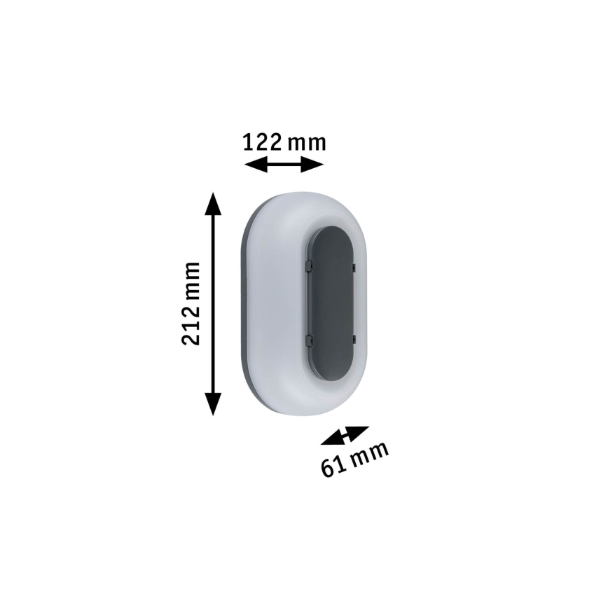 Paulmann 94957 - LED/18,5W IP65 Stmívatelné venkovní nástěnné svítidlo ELUNOR 230V 2200/3000/4000K antracit