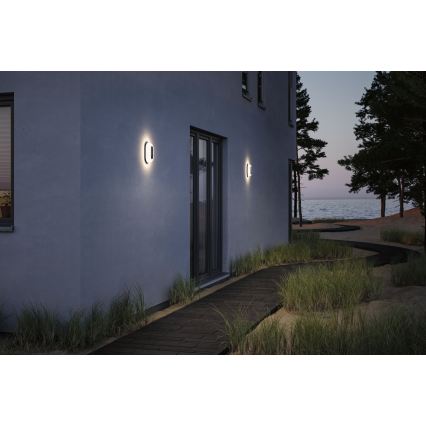 Paulmann 94958 - LED/18,5W IP65 Stmívatelné venkovní nástěnné svítidlo se senzorem pohybu a soumraku ELUNOR 230V 2200/3000/4000K antracit
