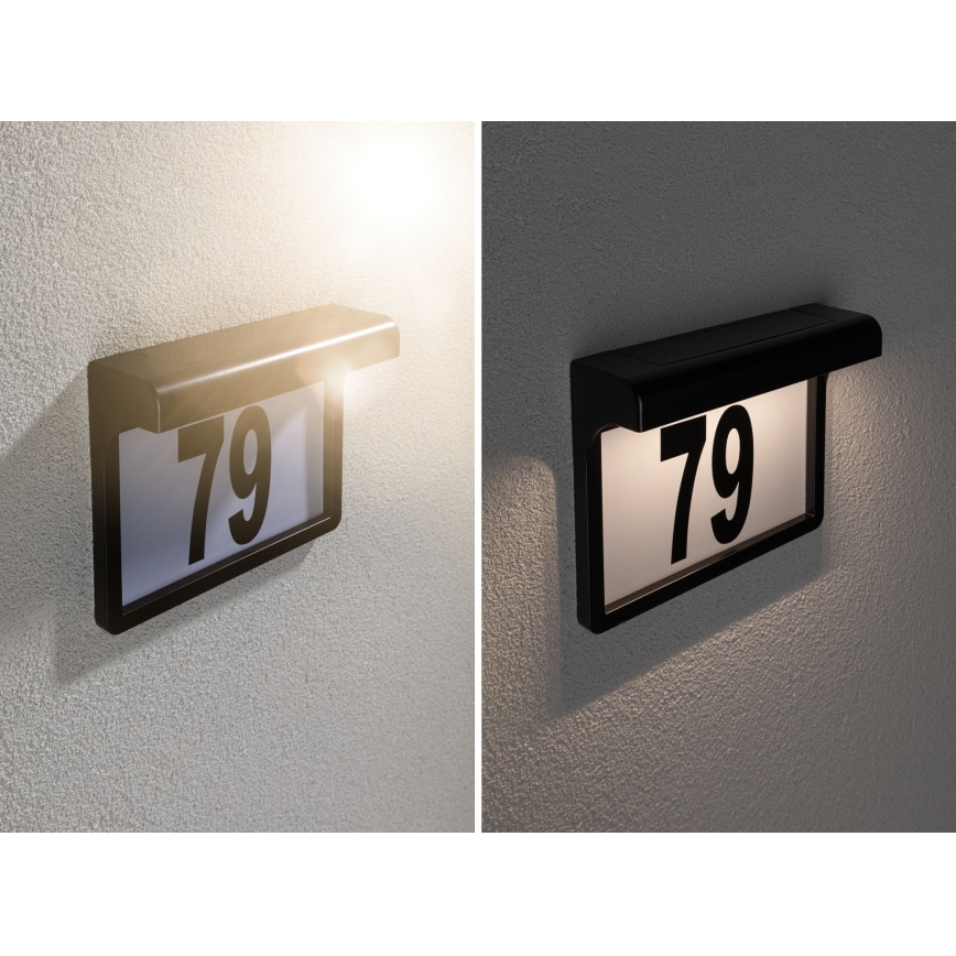 Paulmann 95388 - LED/0,05W IP44 Solární domovní číslo DAYTON 1,2V 600 mAh