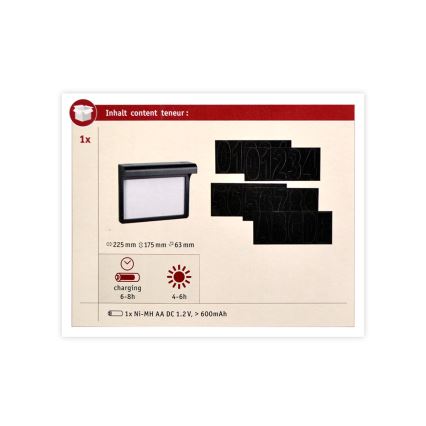 Paulmann 95388 - LED/0,05W IP44 Solární domovní číslo DAYTON 1,2V 600 mAh