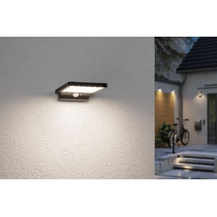 Paulmann 95393 - LED/4W IP44 Stmívatelné solární nástěnné svítidlo se senzorem SOLVEIG 3,7V