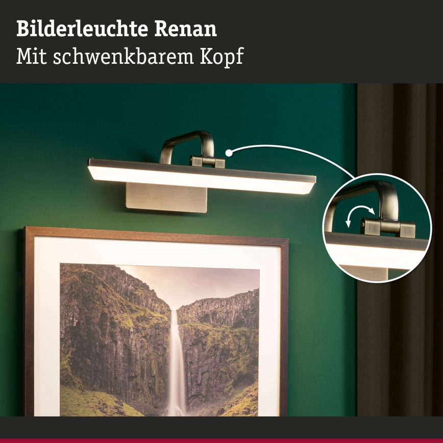 Paulmann 95569 - LED/9,5W Obrazové svítidlo RENAN 230V 40 cm mosaz