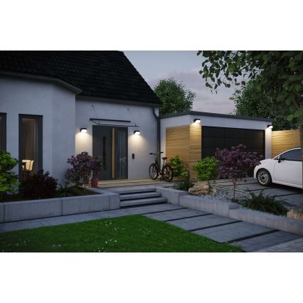 Paulmann 95746 - LED/2,3W IP44 Solární nástěnné svítidlo se senzorem EILEEN 3,7/230V 4000 mAh černá