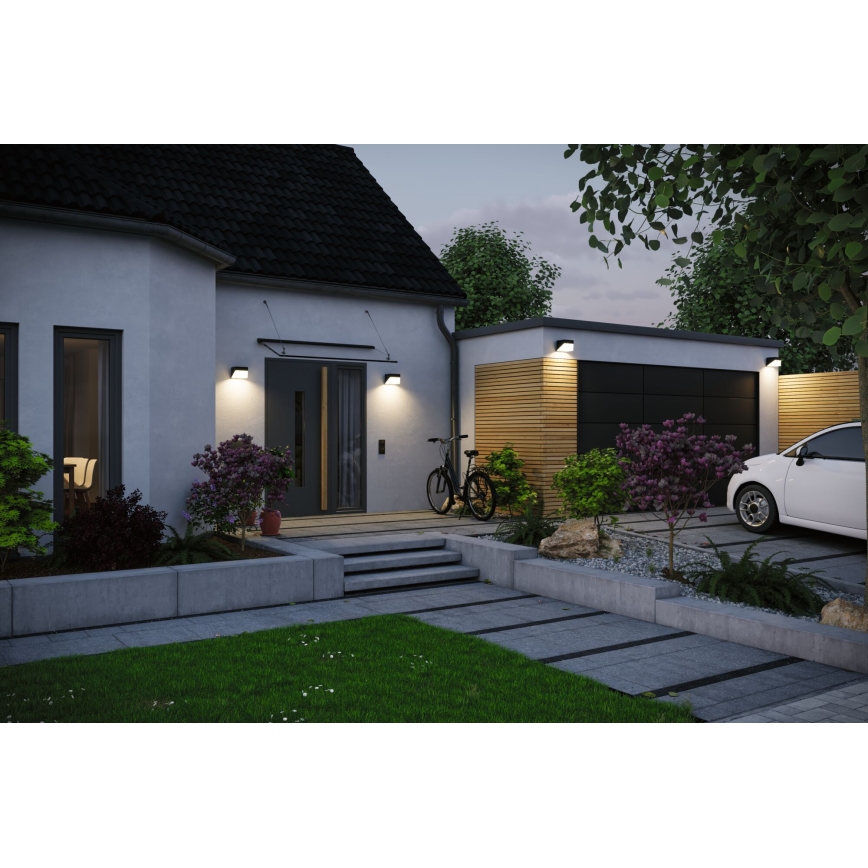 Paulmann 95746 - LED/2,3W IP44 Solární nástěnné svítidlo se senzorem EILEEN 3,7/230V 4000 mAh černá