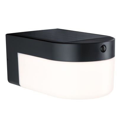 Paulmann 95747 - LED/2,3W IP44 Solární nástěnné svítidlo se senzorem CALYNE 3,7/230V 4000 mAh černá