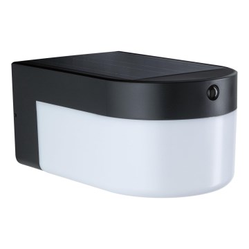 Paulmann 95747 - LED/2,3W IP44 Solární nástěnné svítidlo se senzorem CALYNE 3,7/230V 4000 mAh černá