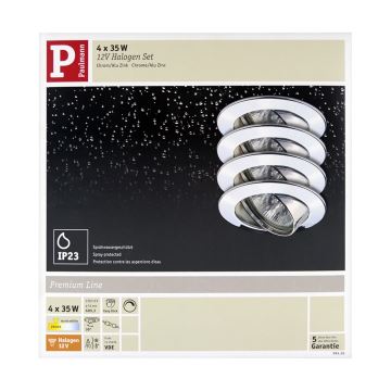 Paulmann 99456 - SADA 4xGU5,3/35W Koupelnové podhledové svítidlo PREMIUM 230V/12V