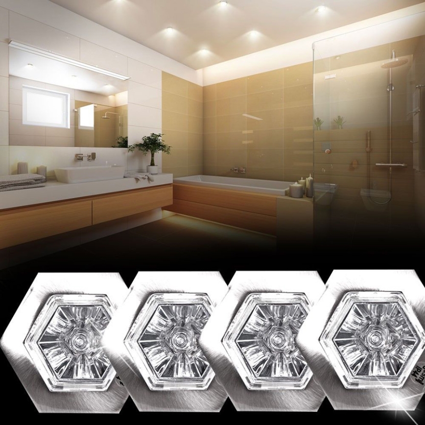 Paulmann 99567 - SADA 4x Koupelnové podhledové svítidlo PREMIUM LINE HEXA 4xGU5,3/35W/230V/12V