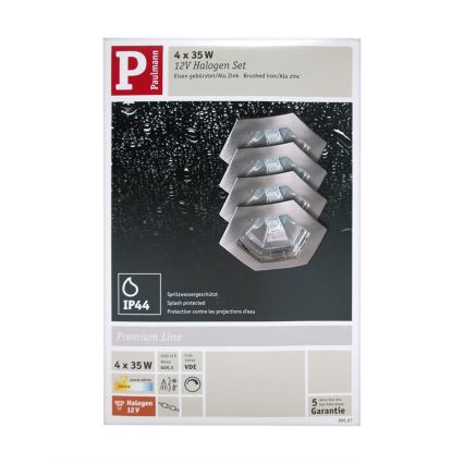 Paulmann 99567 - SADA 4x Koupelnové podhledové svítidlo PREMIUM LINE HEXA 4xGU5,3/35W/230V/12V