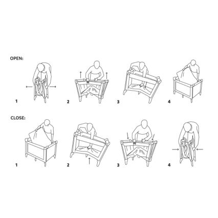 PETITE&MARS - Cestovní postýlka KOOT Zebra Super Power