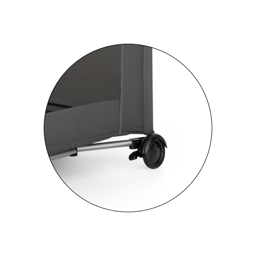 PETITE&MARS - Cestovní postýlka NYJA Urban Jungle Charcoal