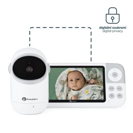 PETITE&MARS - Dětská chůvička s monitorem EVE 5.0 3,8V 3050 mAh