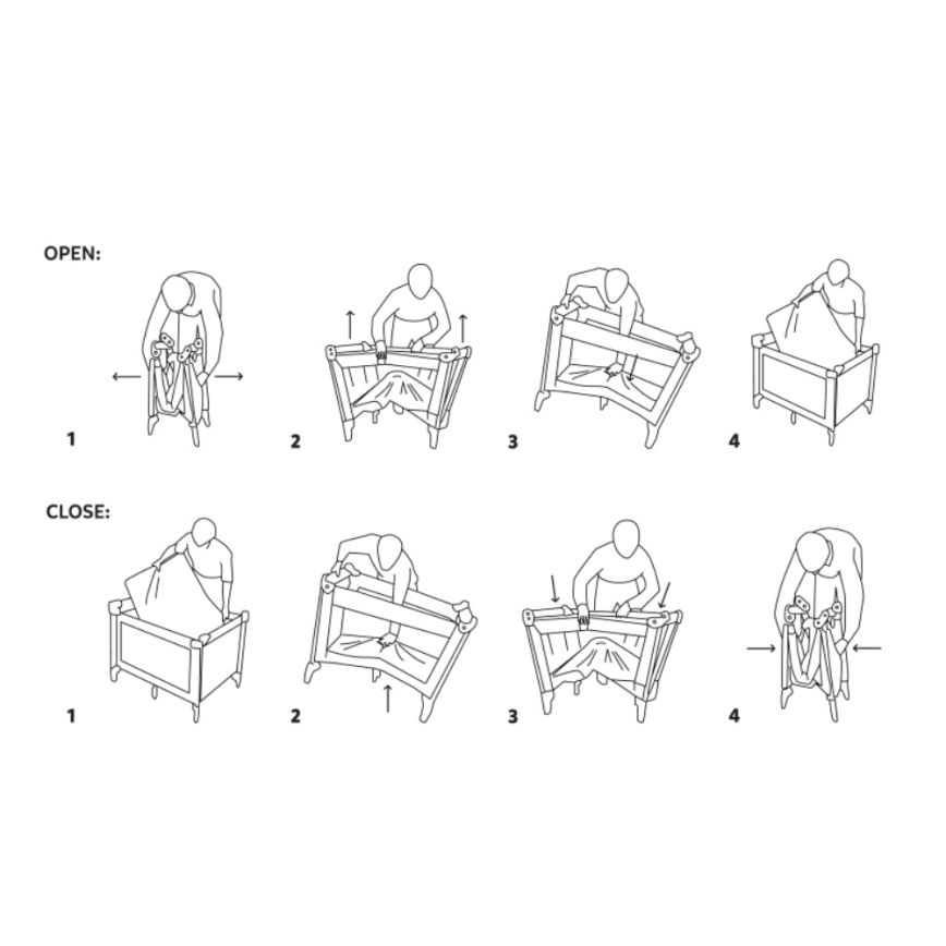 PETITE&MARS - Dětská ohrádka cestovní NOOK Urban Charchoal Grey