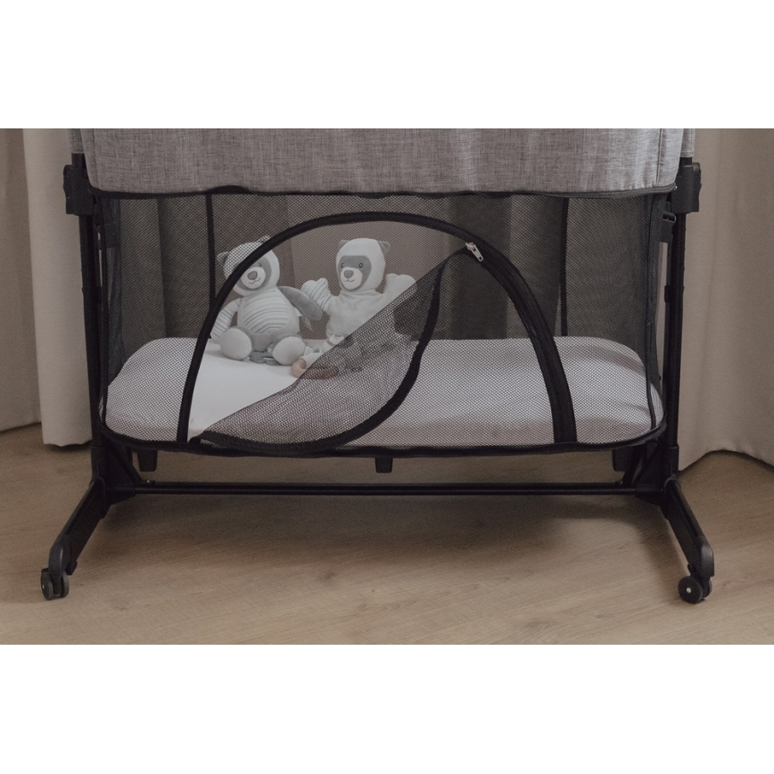 PETITE&MARS - Dětská postýlka NEXTIE tmavě šedá