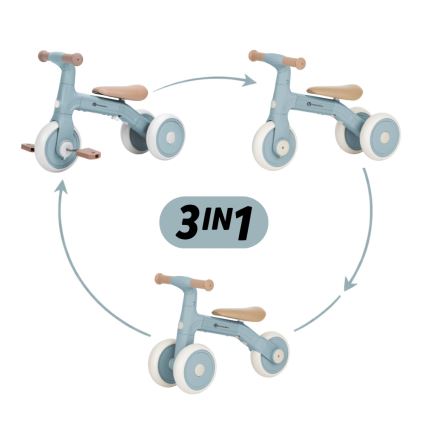 PETITE&MARS - Dětská tříkolka 3v1 BINGO Stering Blue