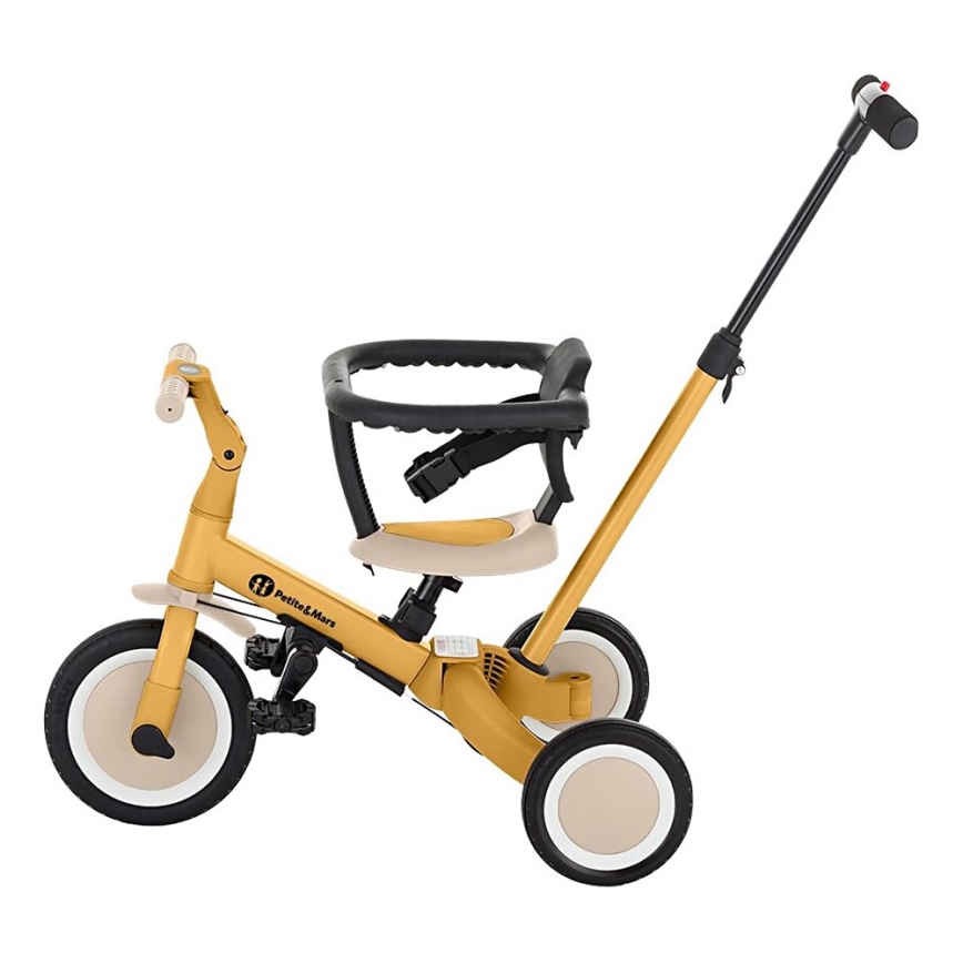 PETITE&MARS - Dětská tříkolka 5v1 TURBO Intense Ochre