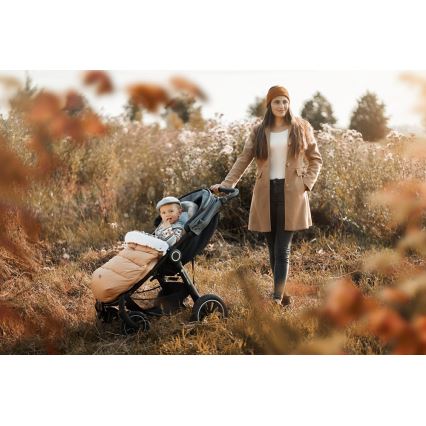 PETITE&MARS - Dětský fusak 4v1 COMFY Elegant Caramel/Beige hnědá