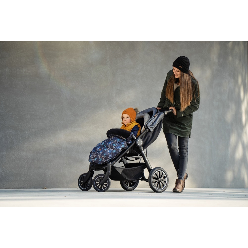 PETITE&MARS - Dětský fusak 4v1 COMFY Stylish Beauty šedá/modrá