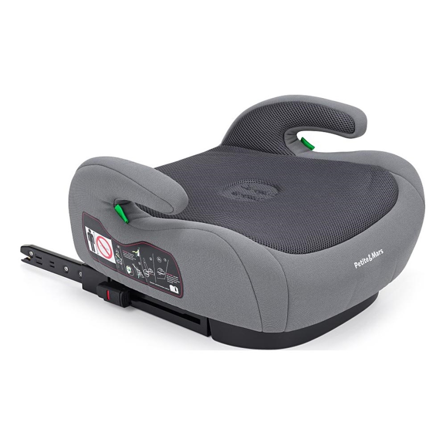 PETITE&MARS - Podsedák do auta OPTIMUS PRO i-Size 125-150 cm (22-36 kg) šedá