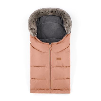 PETITE&MARS - SADA Dětský fusak 4v1 ARCTIC + rukávníky na kočárek FURRY Pastel Peach