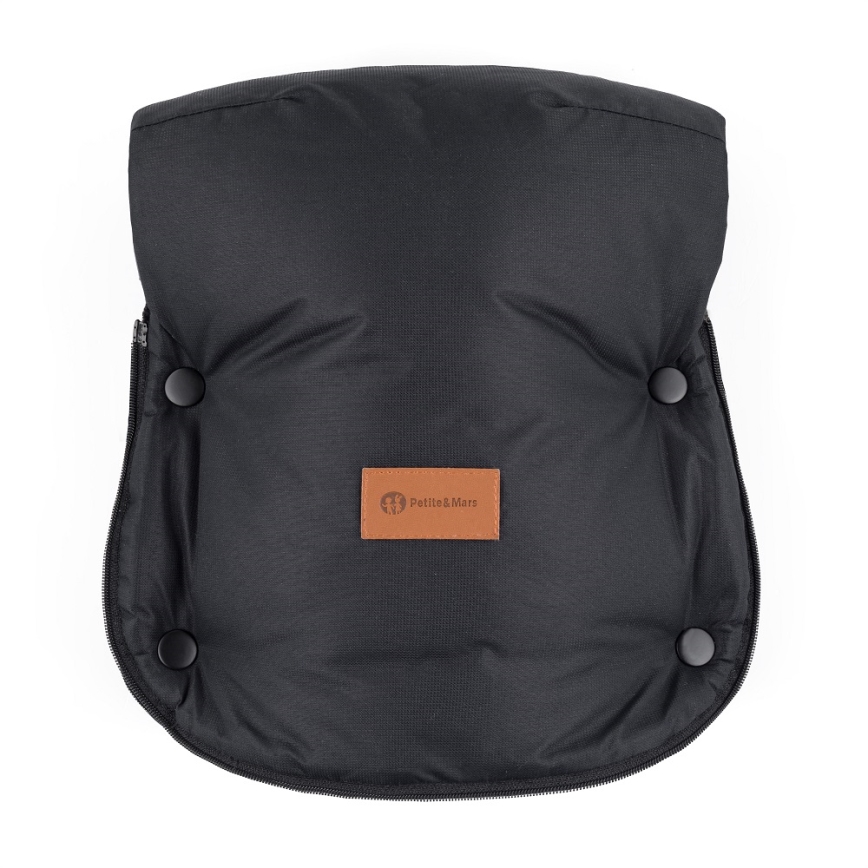 PETITE&MARS - SADA Dětský fusak 4v1 COMFY + rukávníky na kočárek FURRY Forever Black