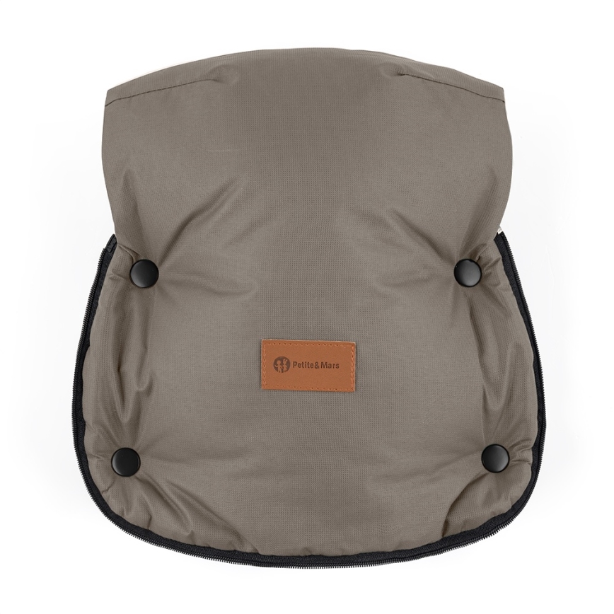 PETITE&MARS - SADA Dětský fusak 4v1 COMFY + rukávníky na kočárek FURRY Mocha Mousse