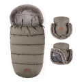 PETITE&MARS - SADA Dětský fusak 4v1 COMFY + rukávníky na kočárek FURRY Mocha Mousse