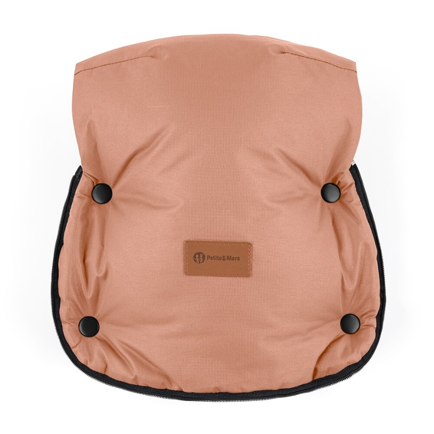 PETITE&MARS - SADA Dětský fusak 4v1 COMFY + rukávníky na kočárek FURRY Pastel Peach